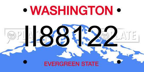 II88122 Washington License Plate
