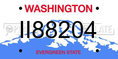 II88204 Washington License Plate
