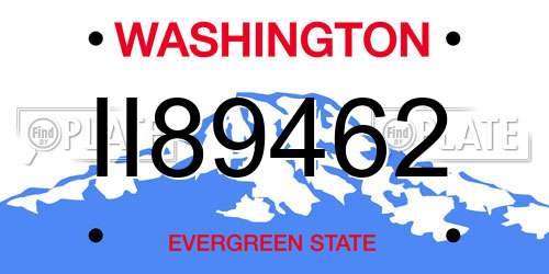 II89462 Washington License Plate