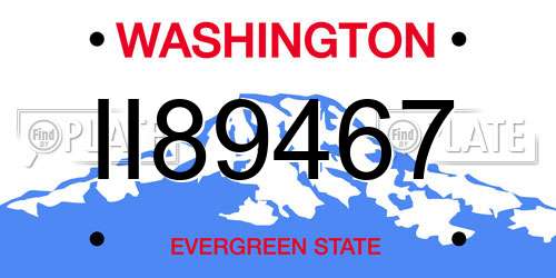 II89467 Washington License Plate