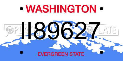 II89627 Washington License Plate