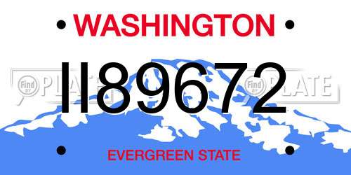 II89672 Washington License Plate