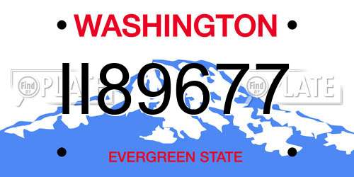 II89677 Washington License Plate