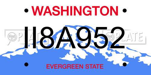 II8A952 Washington License Plate