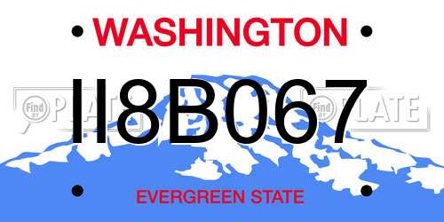II8B067 Washington License Plate