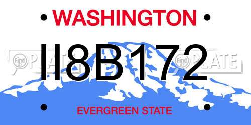 II8B172 Washington License Plate