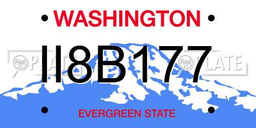 II8B177 Washington License Plate
