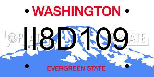 II8D109 Washington License Plate