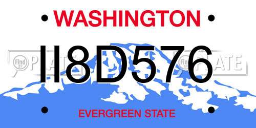 II8D576 Washington License Plate
