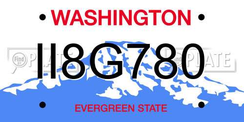 II8G780 Washington License Plate