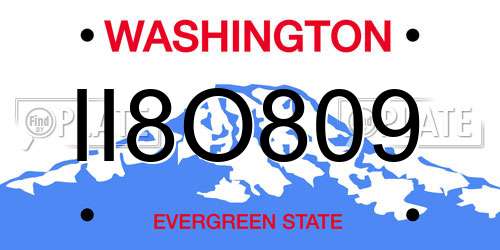 II8O809 Washington License Plate