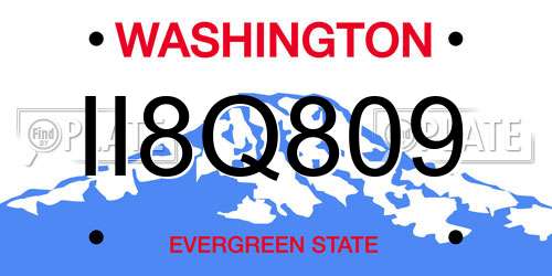 II8Q809 Washington License Plate