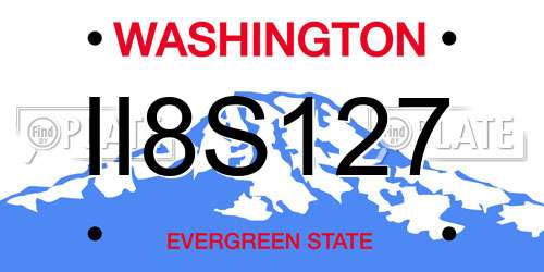 II8S127 Washington License Plate