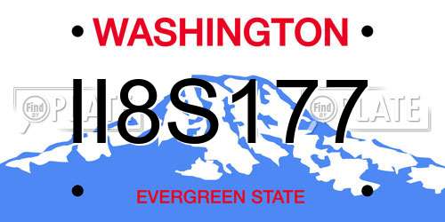 II8S177 Washington License Plate