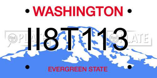 II8T113 Washington License Plate
