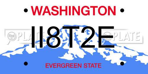 II8T2E Washington License Plate