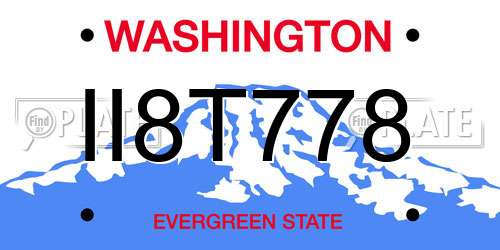 II8T778 Washington License Plate