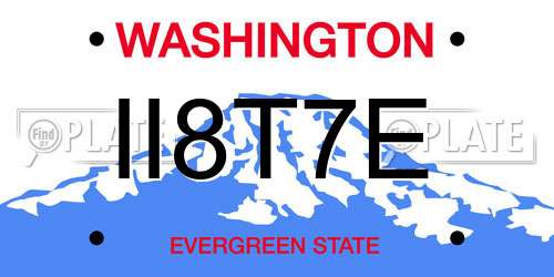II8T7E Washington License Plate