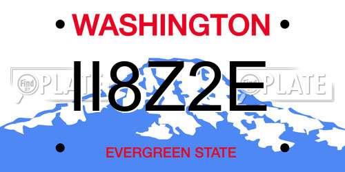 II8Z2E Washington License Plate
