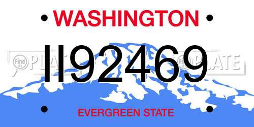 II92469 Washington License Plate