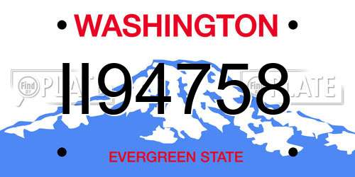 II94758 Washington License Plate
