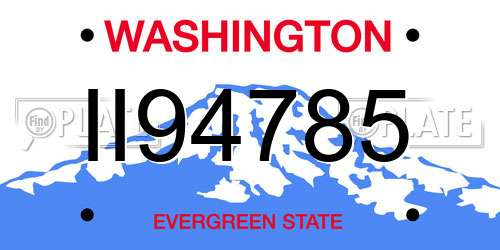 II94785 Washington License Plate