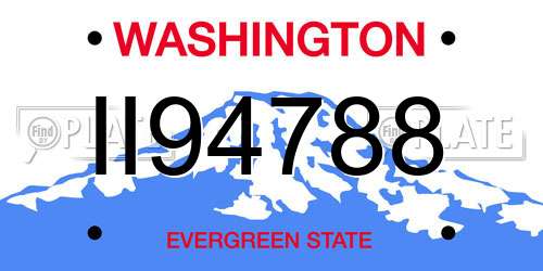 II94788 Washington License Plate