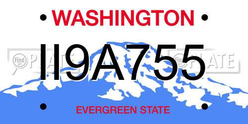 II9A755 Washington License Plate