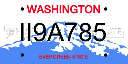 II9A785 Washington License Plate
