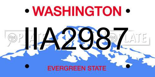 IIA2987 Washington License Plate