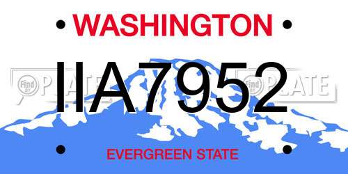 IIA7952 Washington License Plate