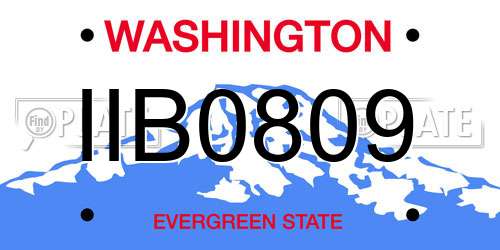 IIB0809 Washington License Plate