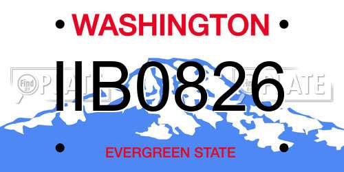 IIB0826 Washington License Plate