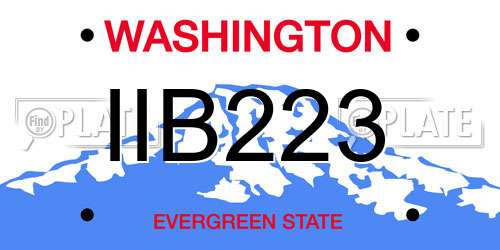 IIB223 Washington License Plate