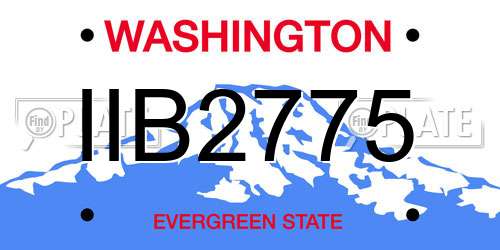 IIB2775 Washington License Plate