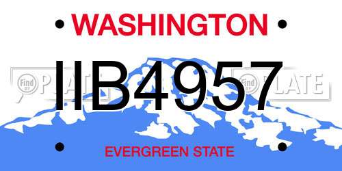 IIB4957 Washington License Plate