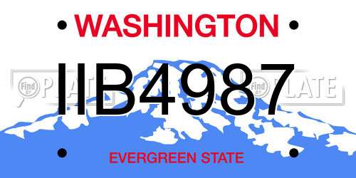 IIB4987 Washington License Plate