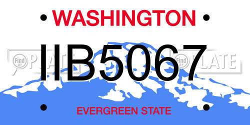 IIB5067 Washington License Plate