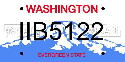IIB5122 Washington License Plate