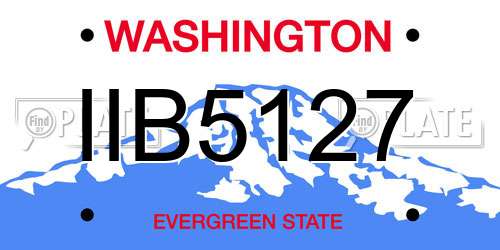 IIB5127 Washington License Plate