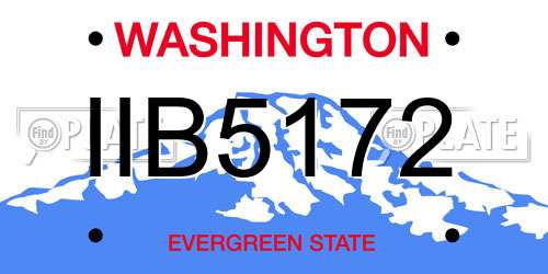 IIB5172 Washington License Plate