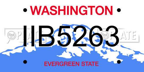 IIB5263 Washington License Plate