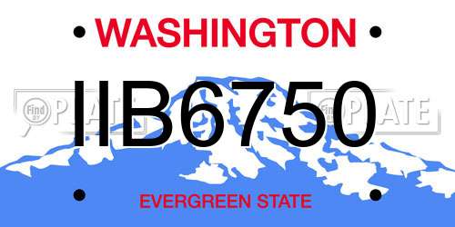 IIB6750 Washington License Plate
