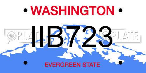 IIB723 Washington License Plate