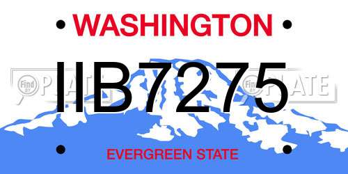 IIB7275 Washington License Plate
