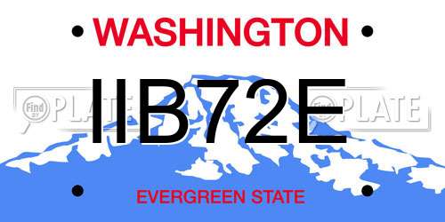 IIB72E Washington License Plate