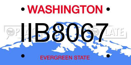 IIB8067 Washington License Plate