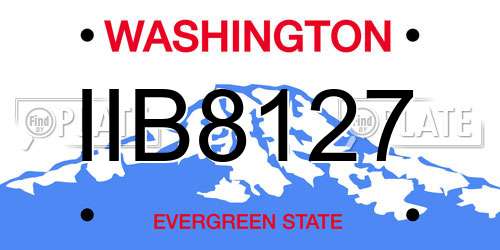 IIB8127 Washington License Plate