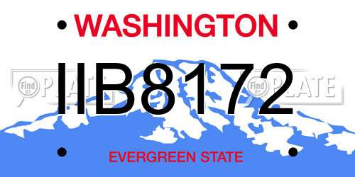IIB8172 Washington License Plate