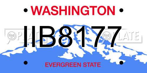 IIB8177 Washington License Plate